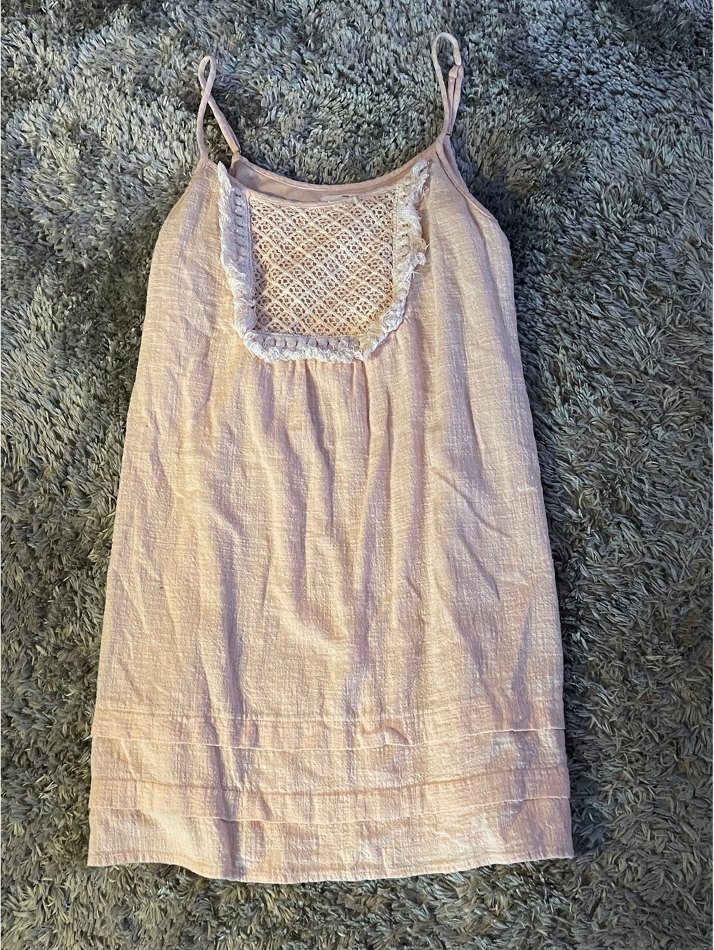 Entro Boho Crochet Detail Cami Dress, Size M